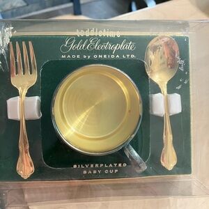NIB toddletime Gold Electroplate Baby Gift Set